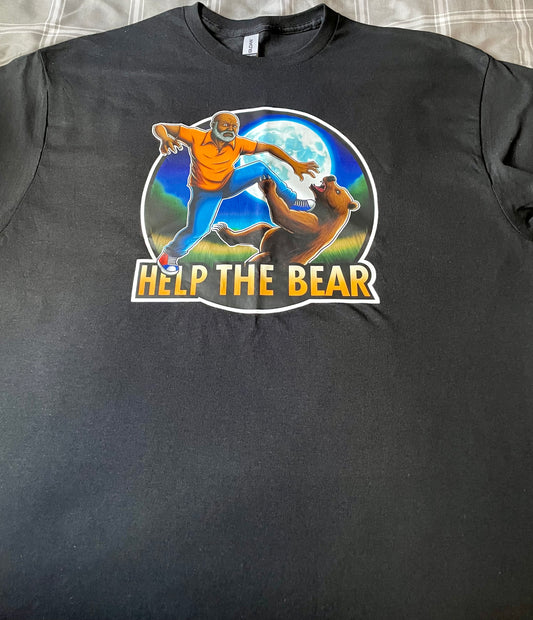 Men's Don't Help Me Help the Bear Character fighting the Bear T-shirt